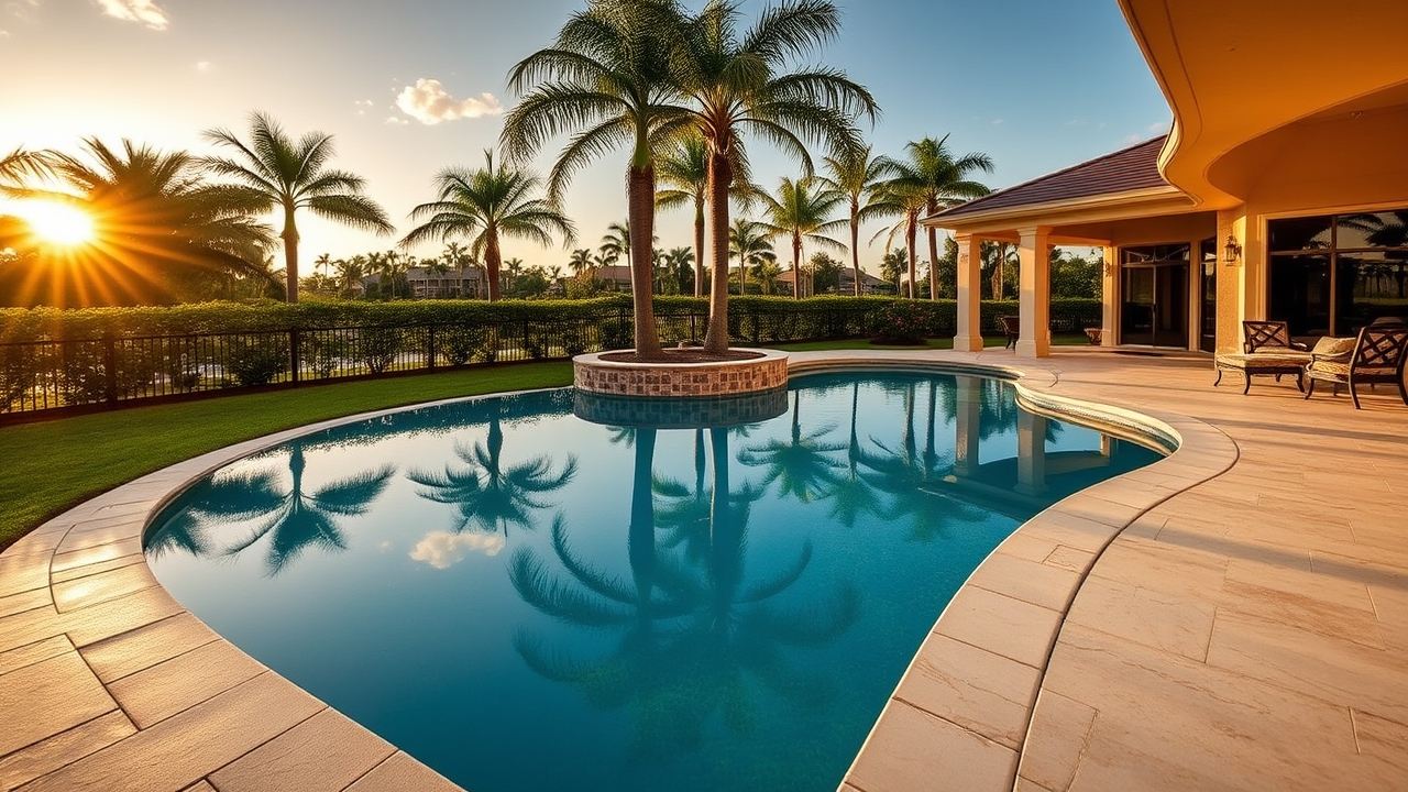 South Florida backyard built by Patios Pools Driveways Inc.