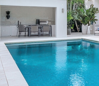 Luxury white pool design